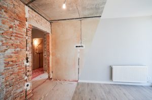 Comparison of bedroom before and after renovation.
